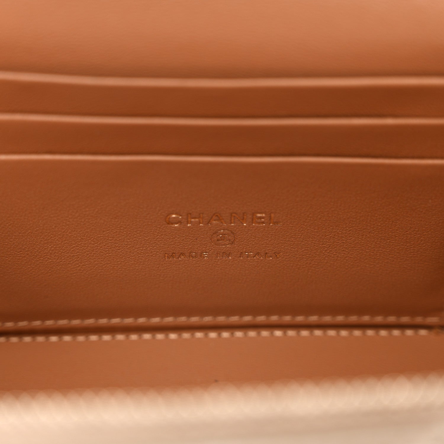 Chanel Lambskin Quilted Small Top Handle Vanity Case With Chain Ecru Dark Beige 6 of 11