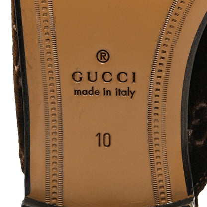 Gucci Velvet GG Monogram Mens Princetown Slippers 10 Brown 7 of 9