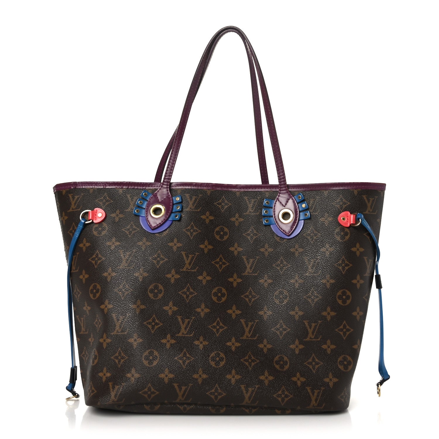 Louis Vuitton Monogram Totem Neverfull MM Magenta 1 of 11