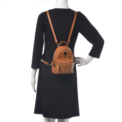 MCM Visetos Side Stud X-Mini Stark Backpack Cognac 2 of 10