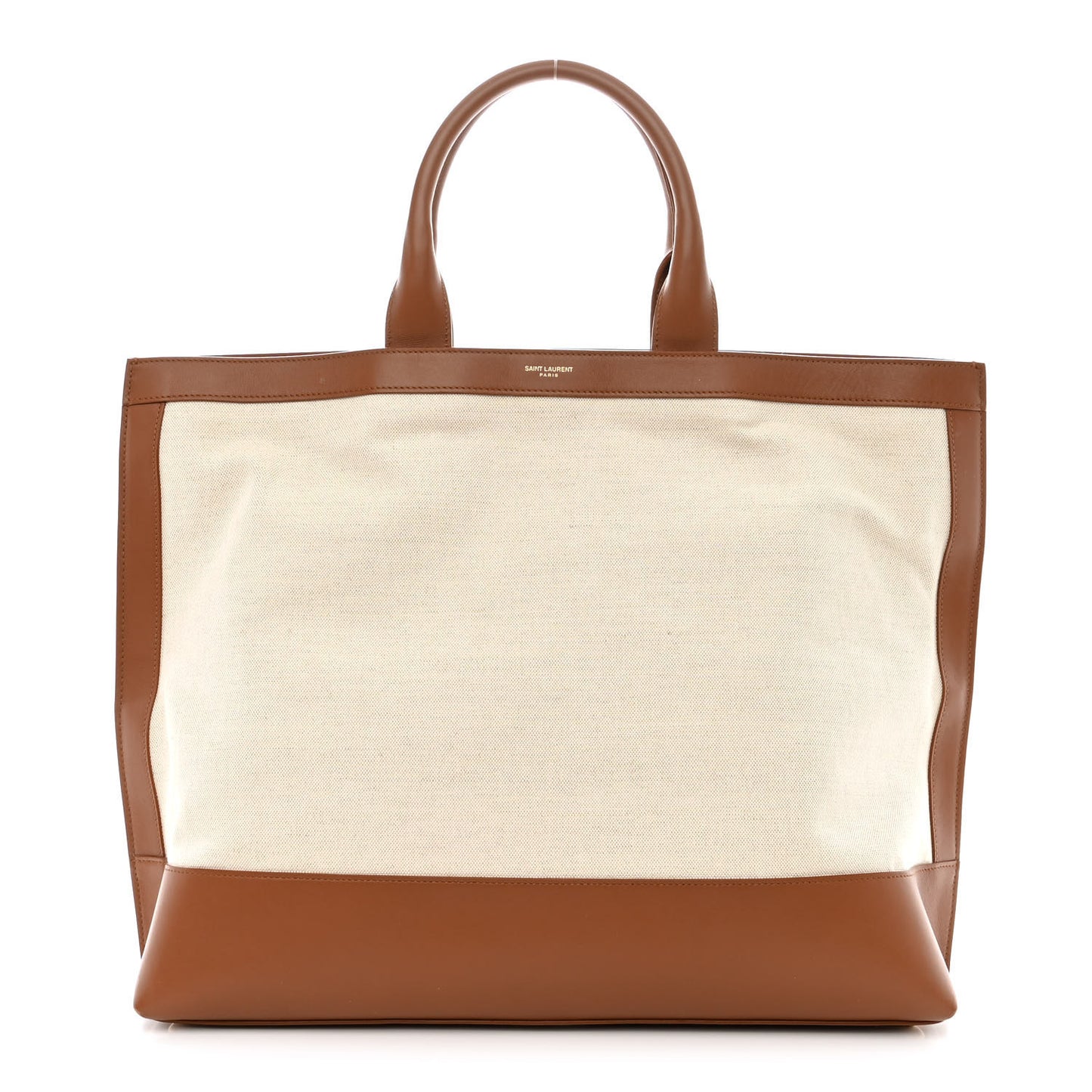 Calfskin Linen Two Tone Cabas Tote Beige