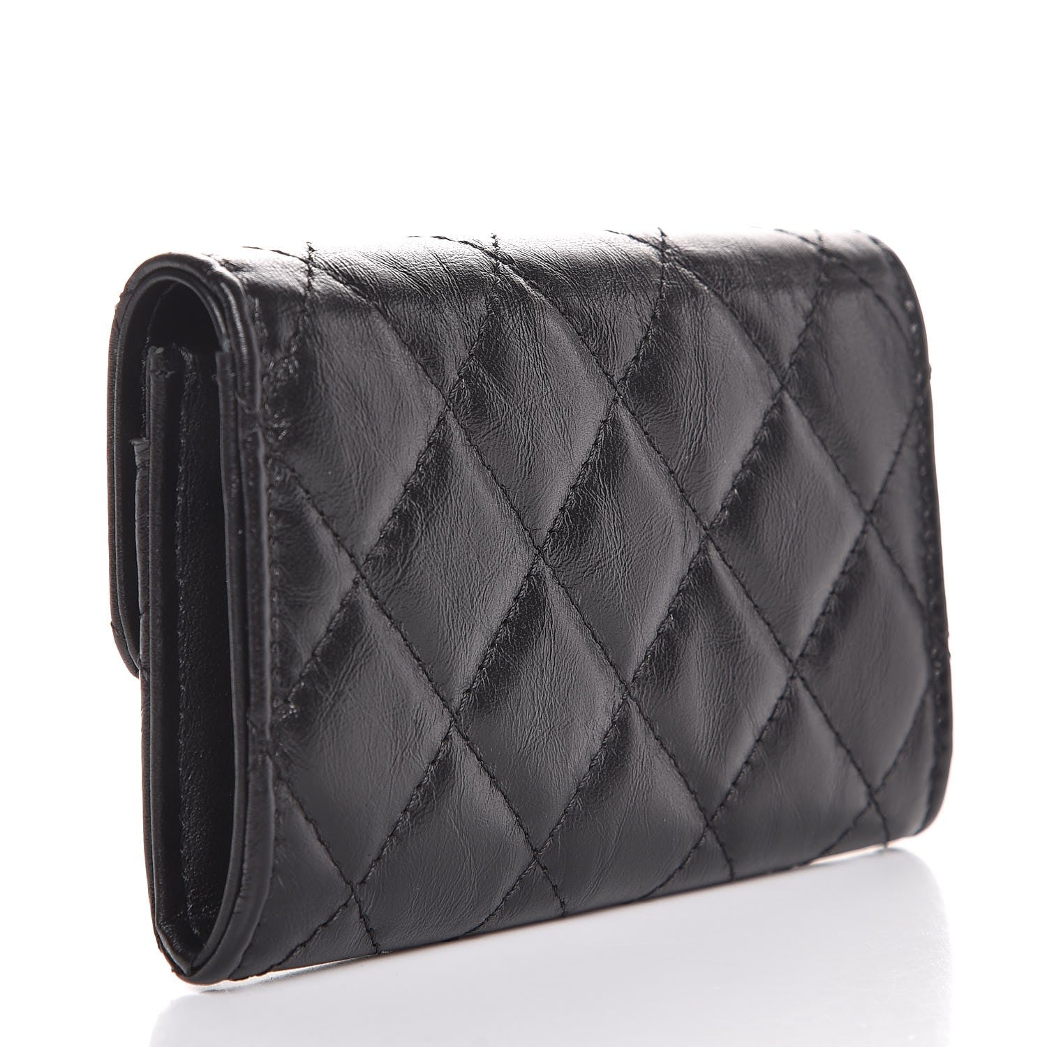 Chanel Aged Calfskin Quilted Reissue Flap Card Holder So Black 3 of 9
