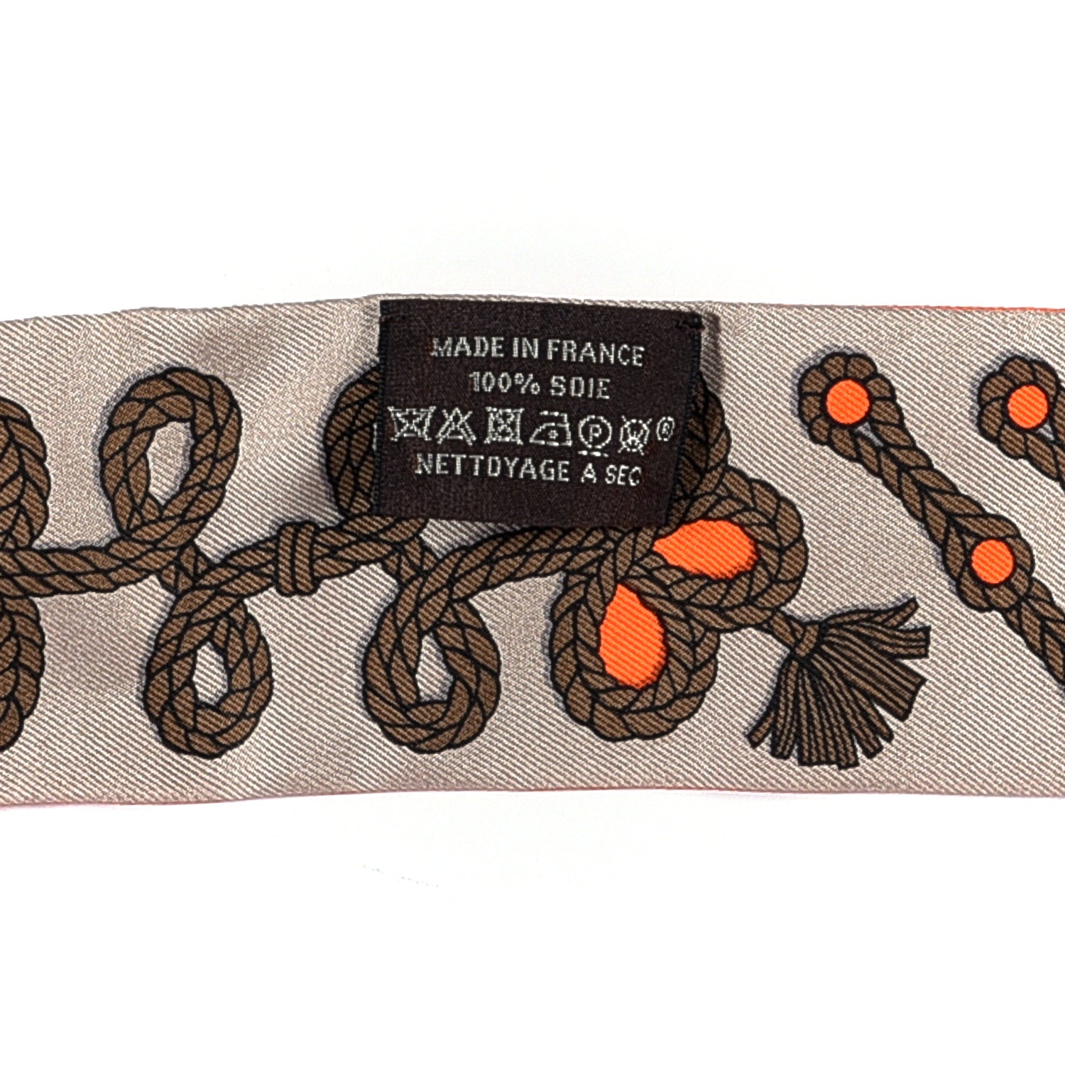 Hermes Silk Galons Et Brandebourg Twilly Orange Mastic Bronze 3 of 8
