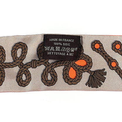 Hermes Silk Galons Et Brandebourg Twilly Orange Mastic Bronze 3 of 8