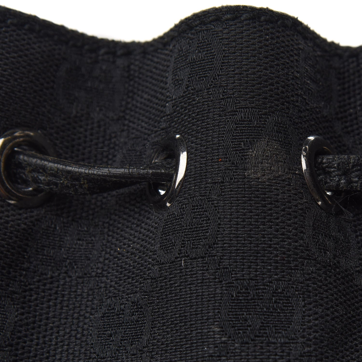 Gucci Monogram Drawstring Hobo Black 10 of 10