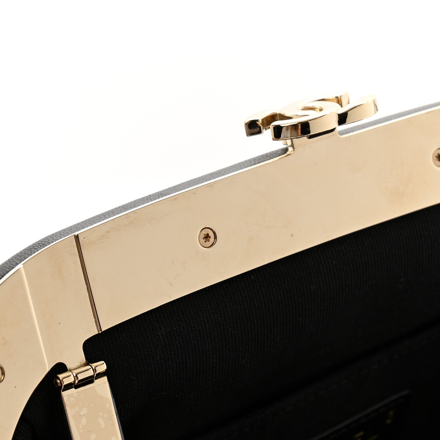 Chanel Lambskin Quilted CC Kisslock Clutch Black 12 of 12