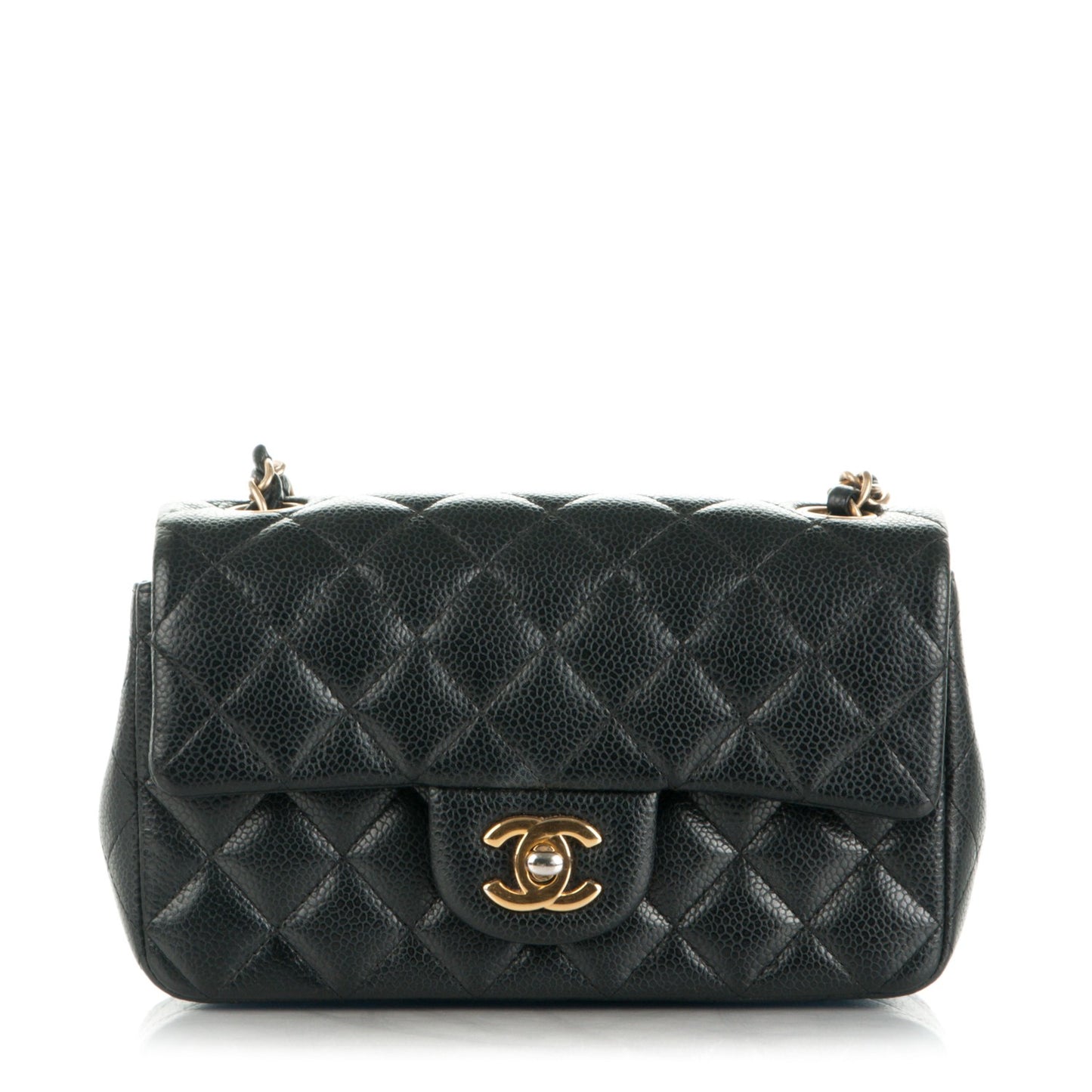Caviar Quilted Mini Rectangular Flap Black