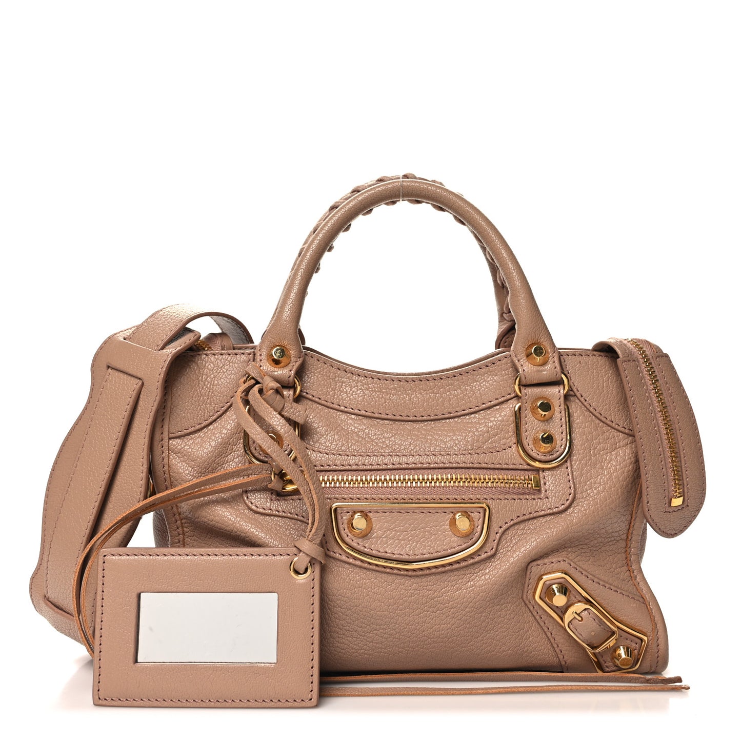 Chevre Gold Metallic Edge Hardware Mini City Rose Des Sables