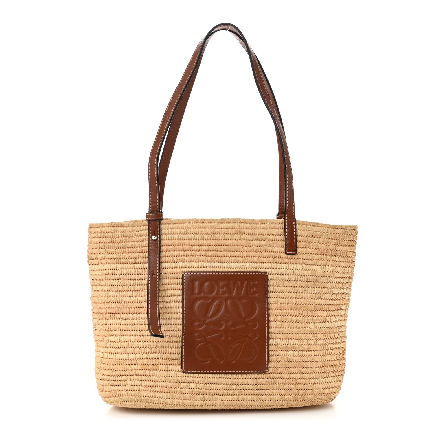 Loewe Raffia Small Square Basket Tote Bag Natural Tan 1 of 10