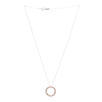 Tiffany Sterling Silver Rubedo 1837 Circle Pendant Necklace 2 of 7