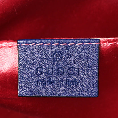 Gucci Velvet Matelasse Small GG Marmont Chain Shoulder Bag Cobalt 6 of 9