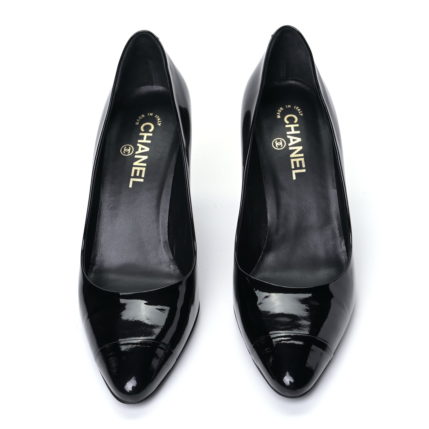 Chanel Patent Cap Toe CC Pumps 40 Black 2 of 7
