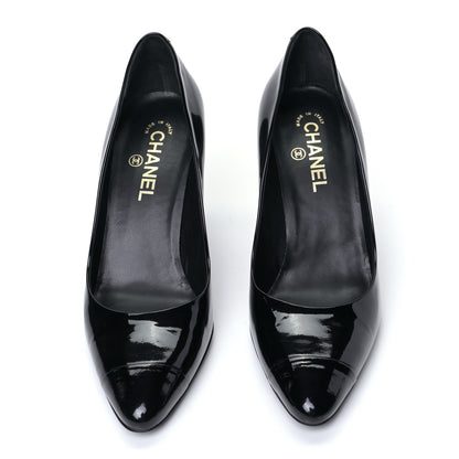 Chanel Patent Cap Toe CC Pumps 40 Black 2 of 7