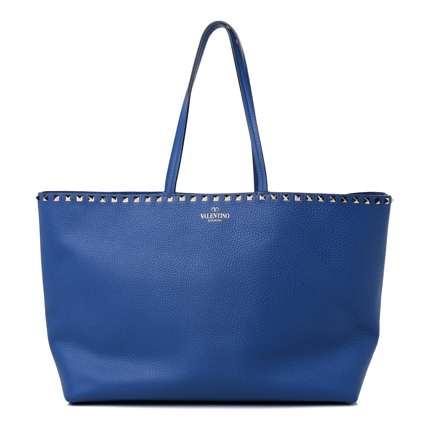 Valentino Garavani Grained Calfskin Rockstud Shoulder Tote Baltique 1 of 11