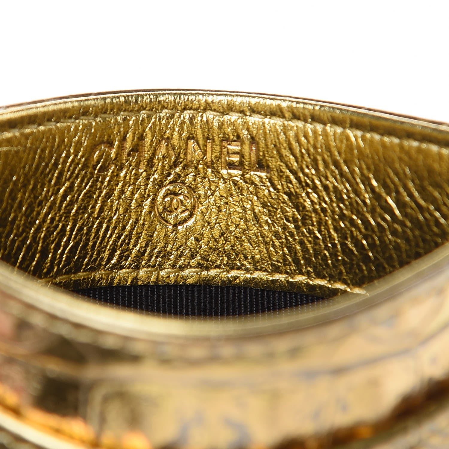 Chanel Metallic Calfskin Crocodile Embossed Cocodile Card Holder