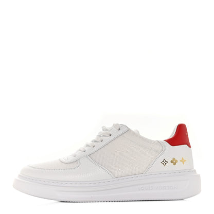 Louis Vuitton Calfskin Mongram Beverly Hills Sneakers 7 White Red 1 of 8