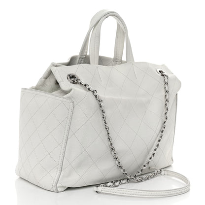 Chanel Grained Calfskin CC Pocket Tote White 3 of 10