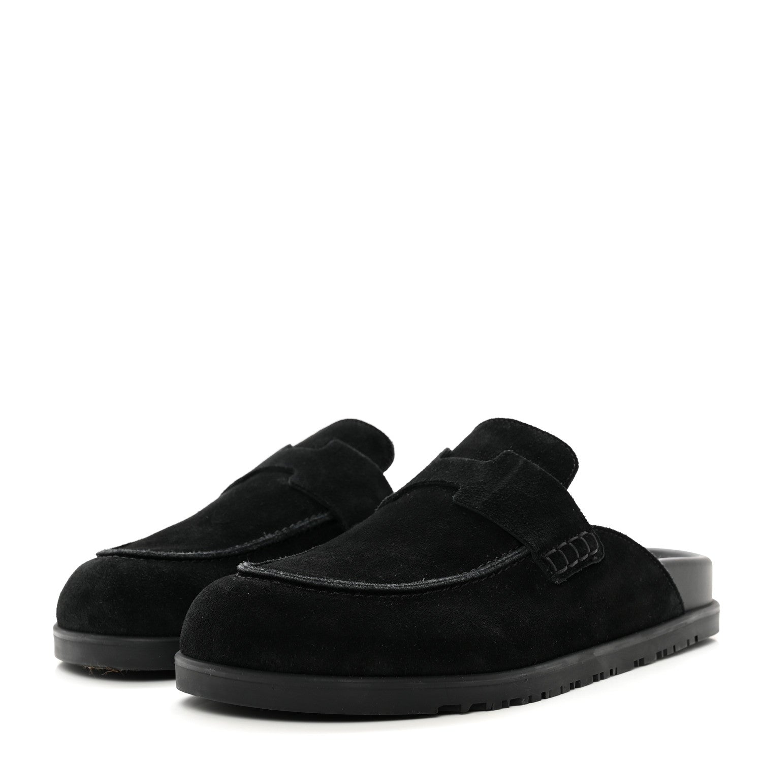 Hermes Suede Calfskin Go Mules 39 Black 3 of 9