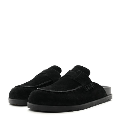 Hermes Suede Calfskin Go Mules 39 Black 3 of 9