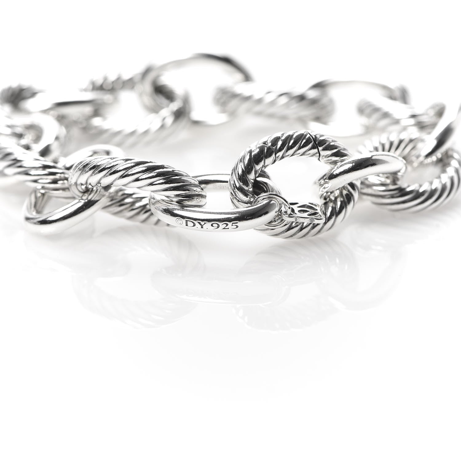 David Yurman Sterling Silver 17mm Extra Large Oval Link Bracelet 4 of 5