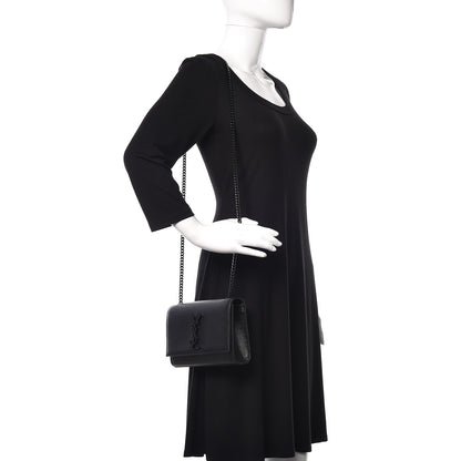 Saint Laurent Grain De Poudre Small Monogram Kate Satchel Black 2 of 10