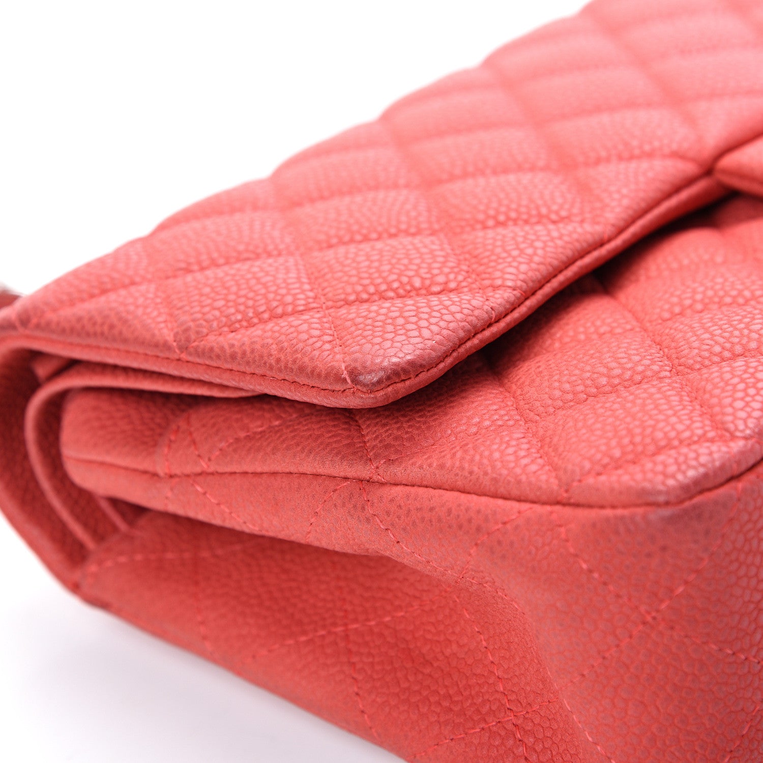 Chanel Iridescent Caviar Quilted Medium Double Flap Red 14 of 15