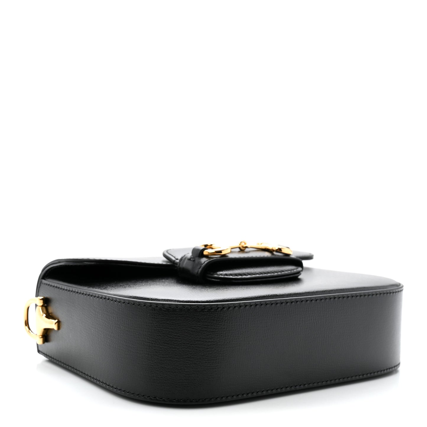 Azalea Calfskin Web Mini Horsebit 1955 Shoulder Bag Black