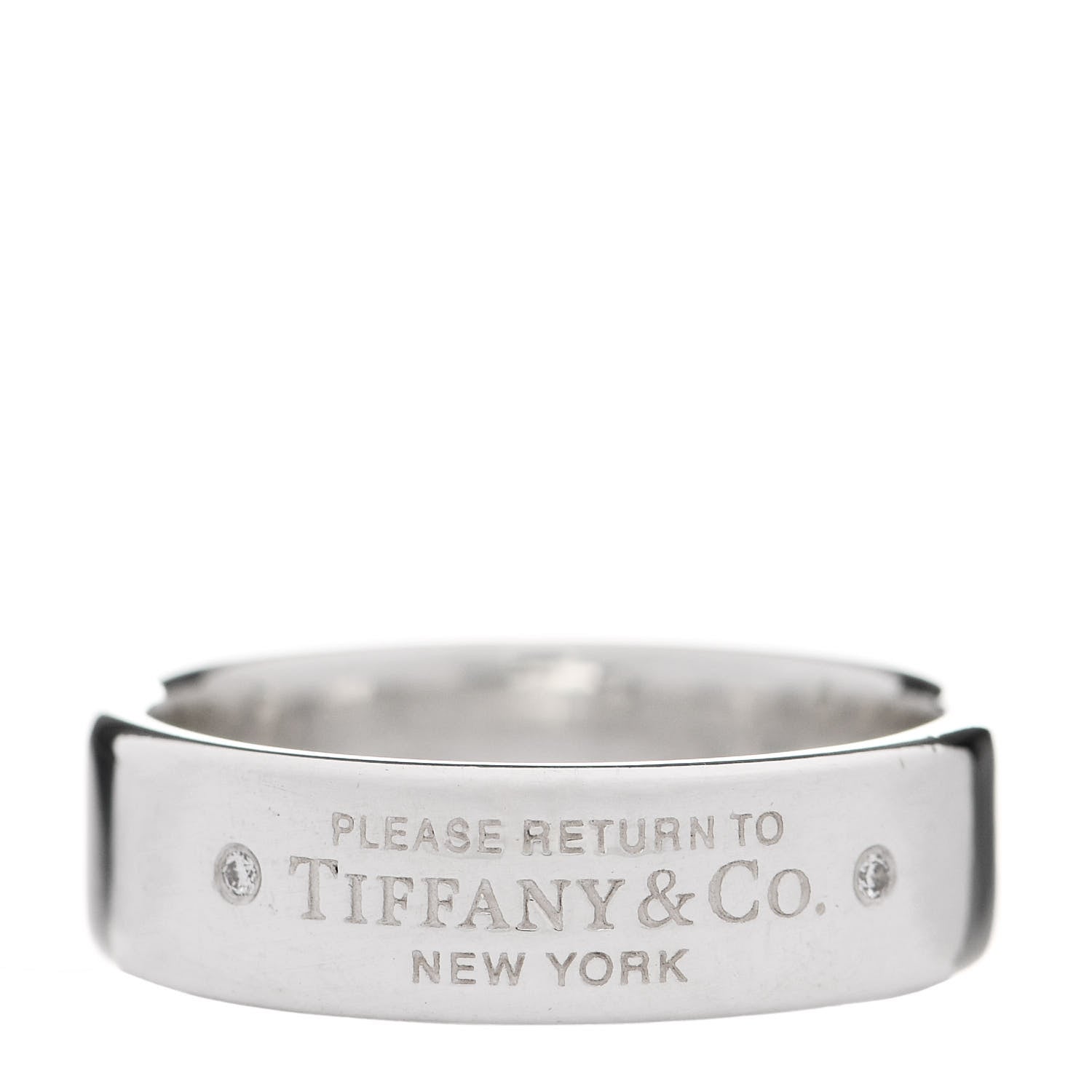 Tiffany Sterling Silver Diamond Return to Tiffany Narrow Ring 59 8.75 1 of 6
