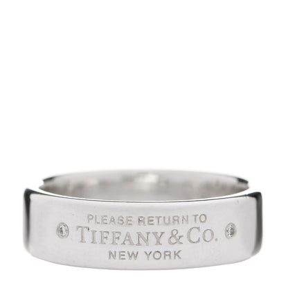 Tiffany Sterling Silver Diamond Return to Tiffany Narrow Ring 59 8.75 1 of 6