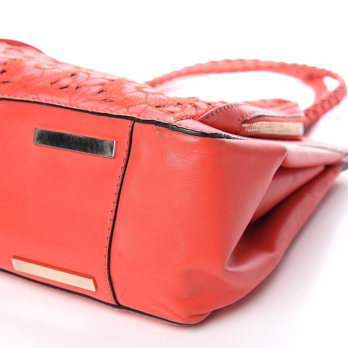 Vitello Lace Demetra Satchel Coral