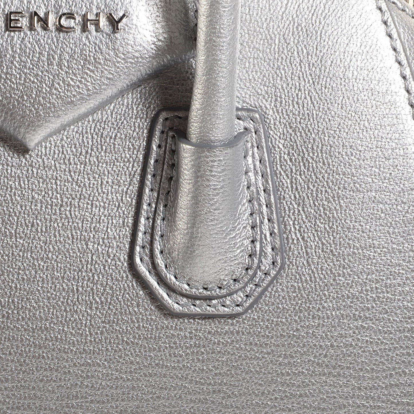 Sugar Goatskin Mini Antigona Silver
