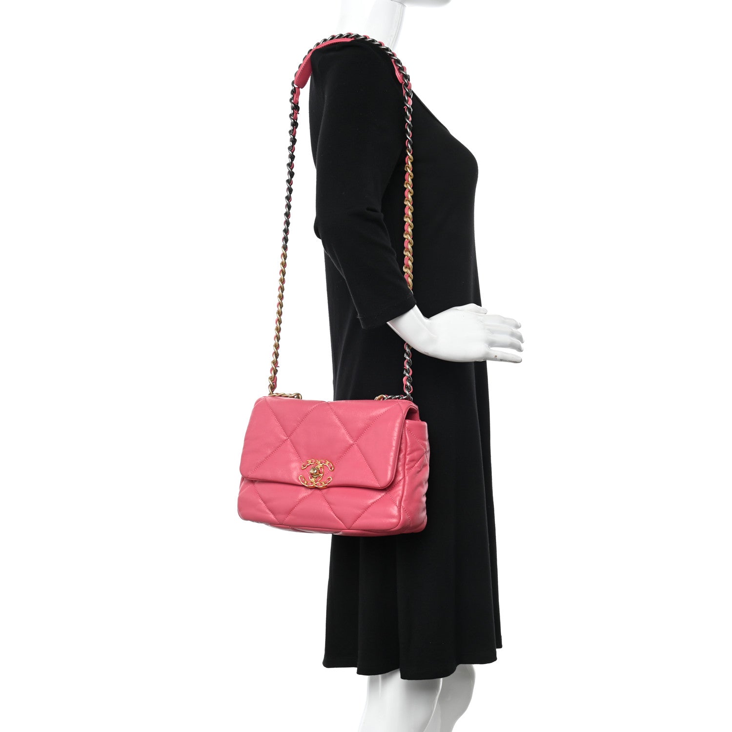 Chanel Lambskin Quilted Medium Chanel 19 Flap Pink 2 of 11
