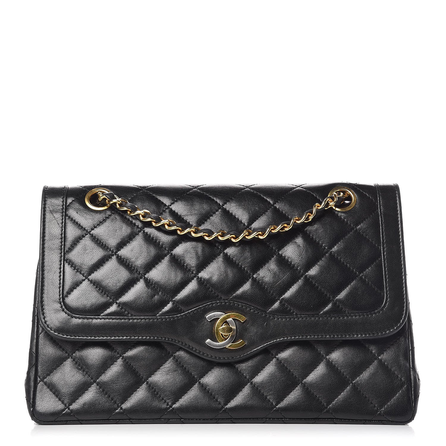 Chanel Lambskin Quilted Medium Double Flap Bag Black 1 of 13