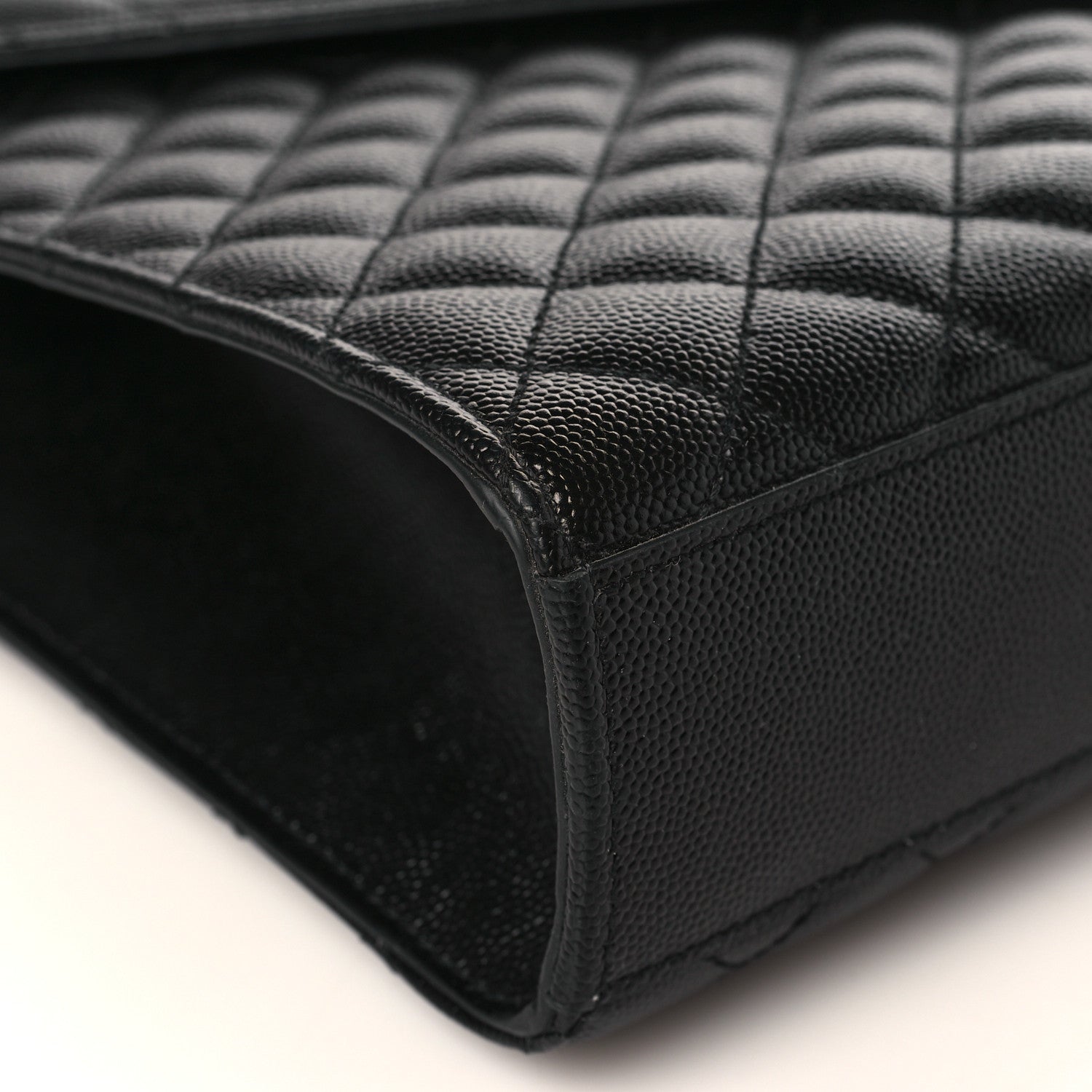 Saint Laurent Grain De Poudre Textured Mixed Matelasse Large Triquilt Monogram Monochrome Satchel Black 8 of 10