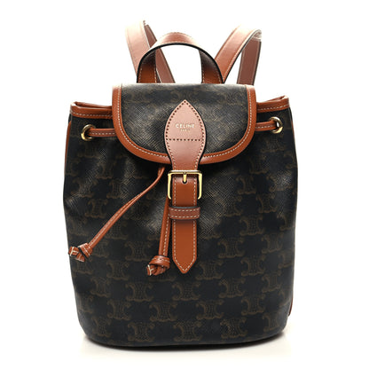 Celine Triomphe Canvas Calfskin Mini Folco Backpack Tan 1 of 10