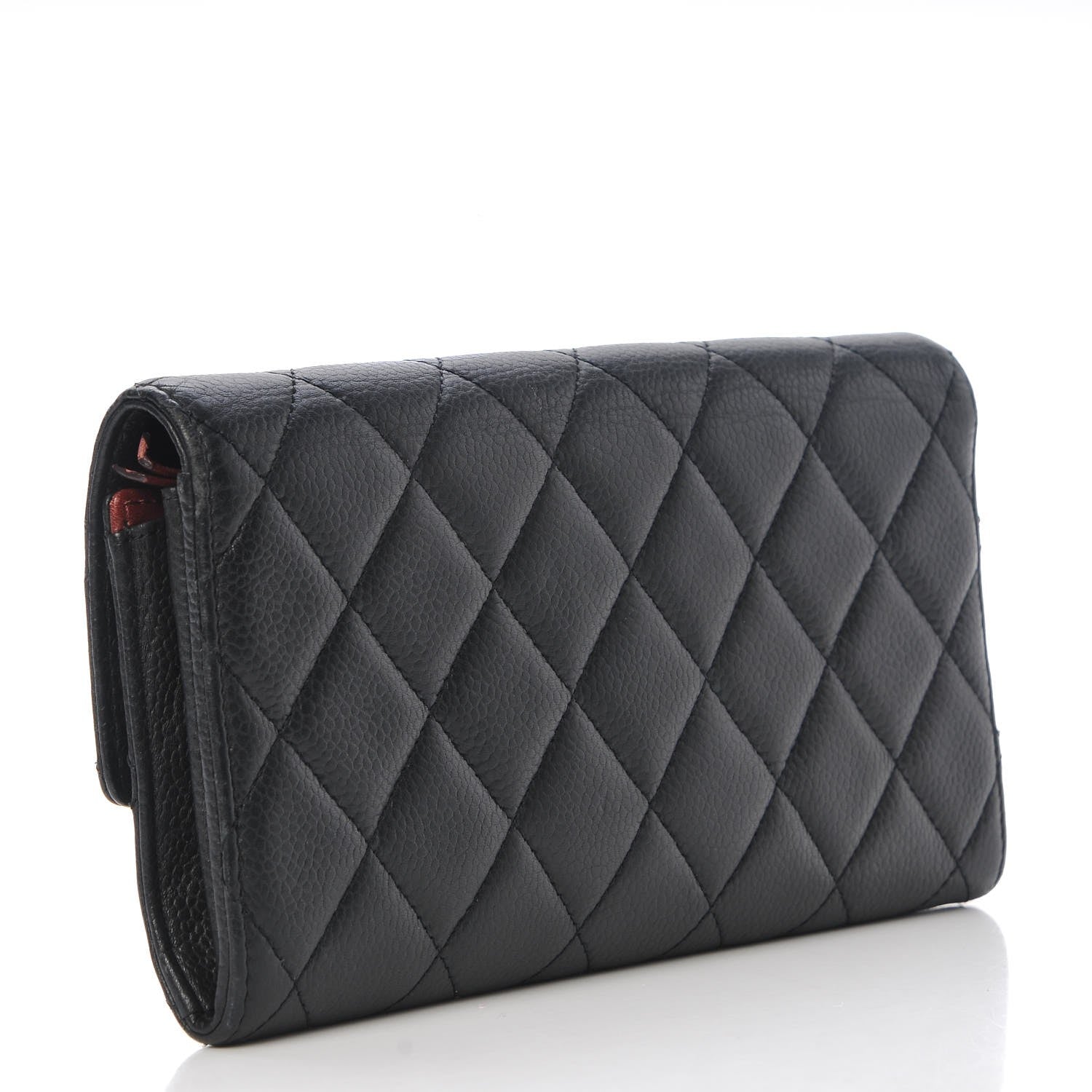 Chanel Caviar Quilted Large Gusset Flap Wallet Black 3 of 9