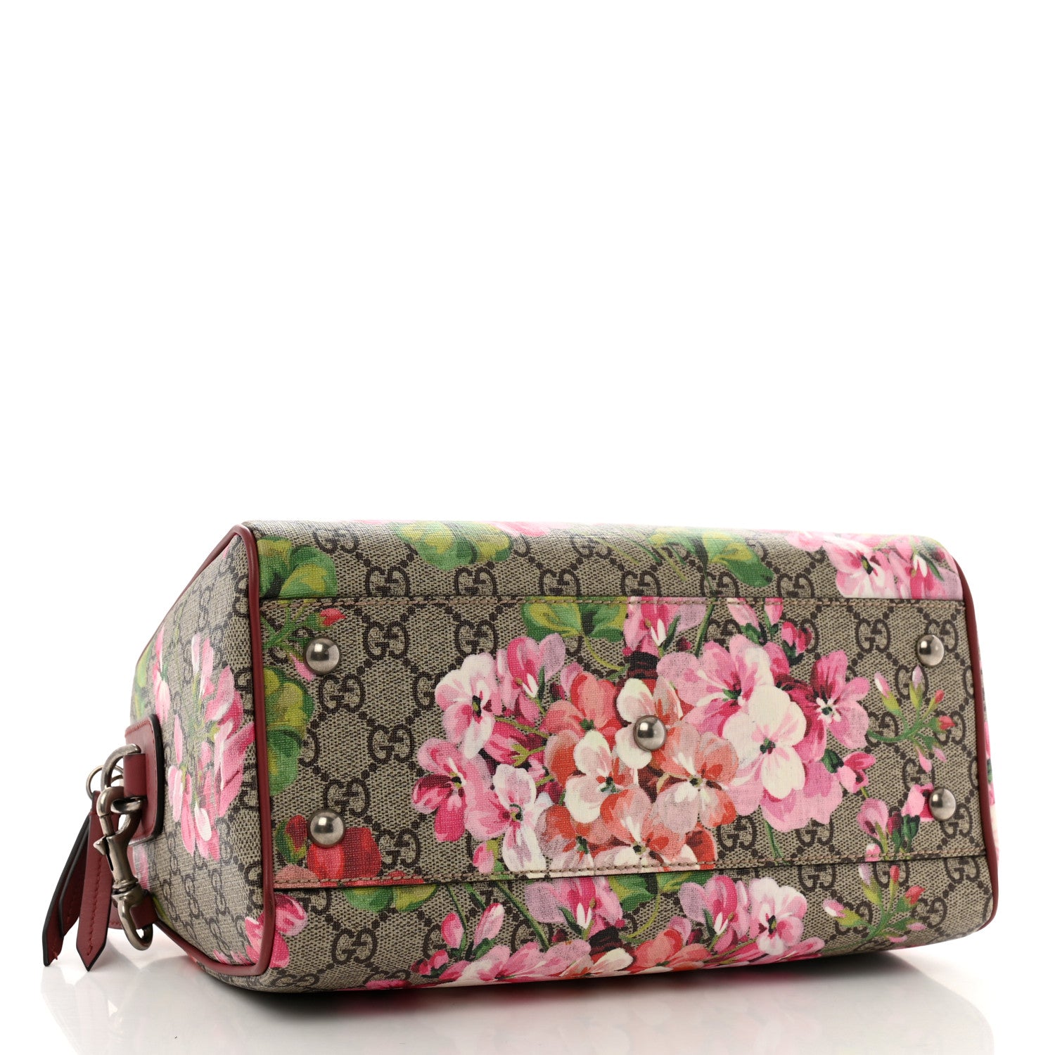 Gucci GG Supreme Monogram Blooms Small Boston Beige Multicolor Dry Rose 4 of 11