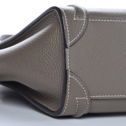 Celine Drummed Calfskin Nano Luggage Souris 10 of 11