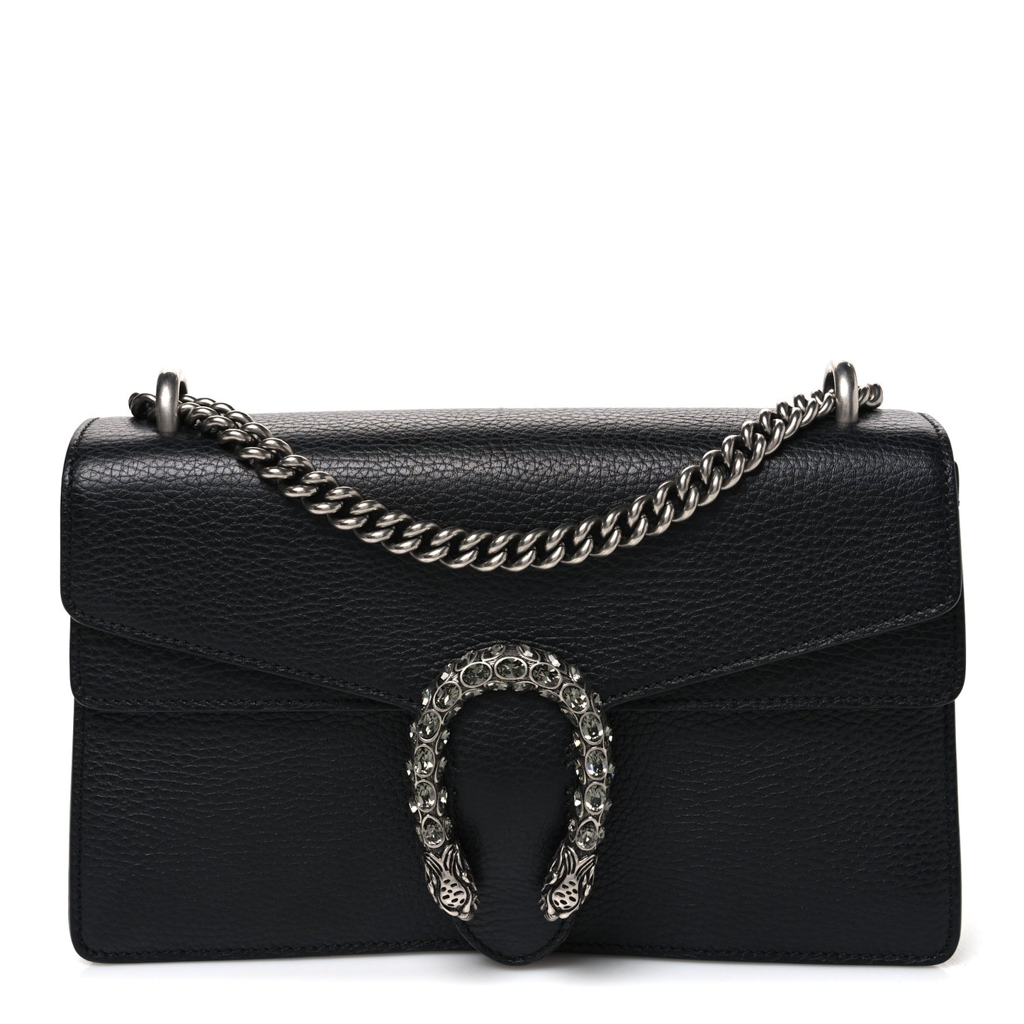 Pebbled Calfskin Small Dionysus Shoulder Bag Black