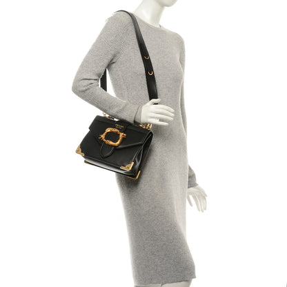 Prada City Calf Saffiano Animalier Top Handle Bag Black 2 of 6