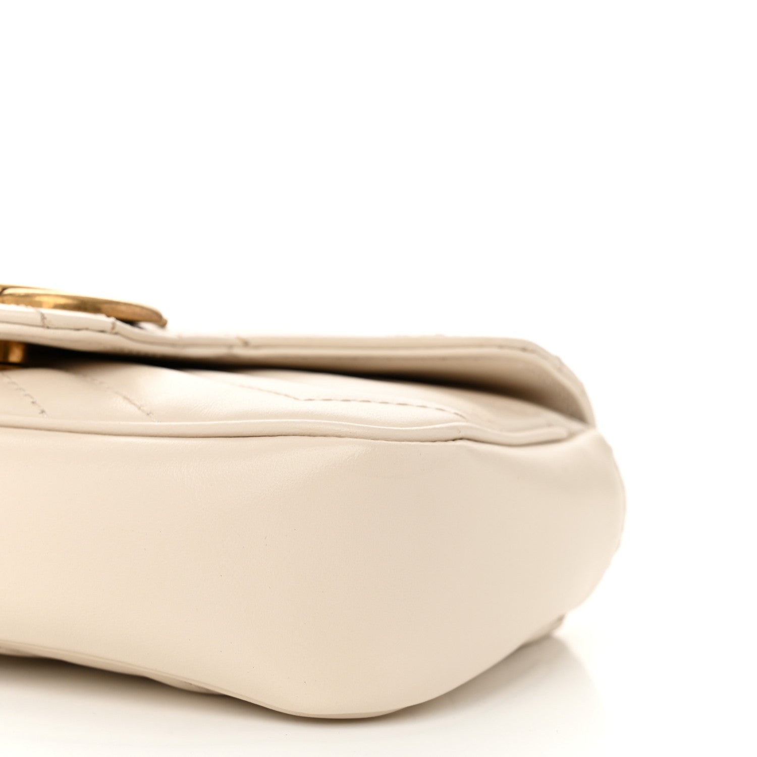 Gucci Calfskin Matelasse Super Mini GG Marmont Shoulder Bag White 10 of 10