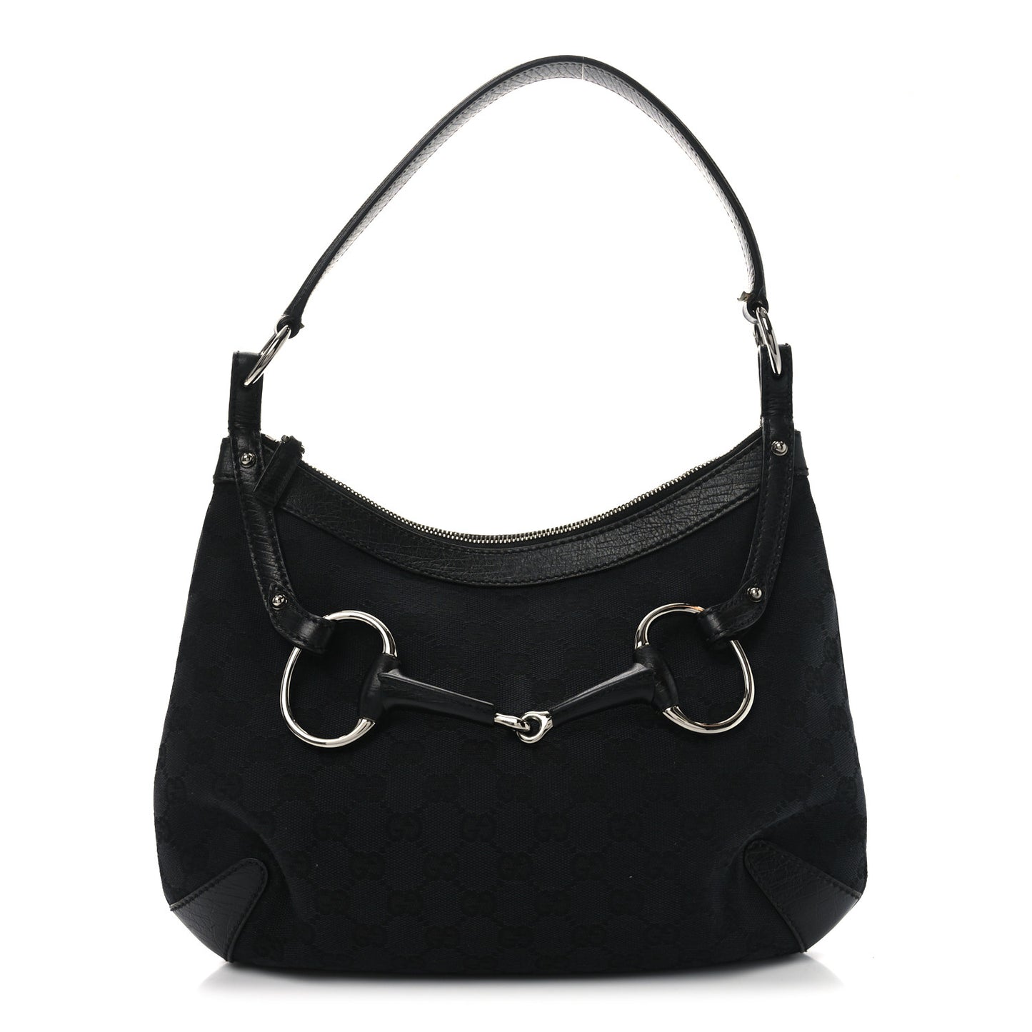 Monogram Horsebit Hobo Black