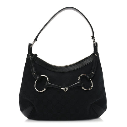 Gucci Monogram Horsebit Hobo Black 1 of 12