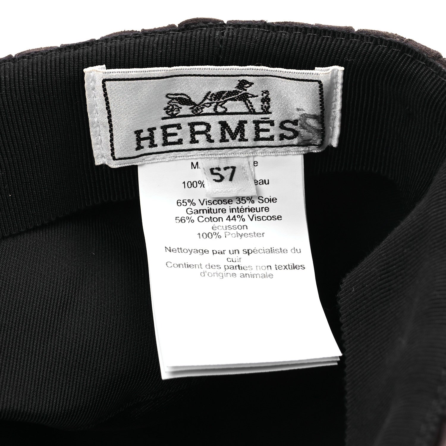 Hermes Suede Casquette Cabourg Cliquetis Cap 57 Marron Ebene 8 of 9
