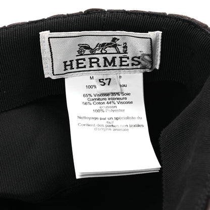 Hermes Suede Casquette Cabourg Cliquetis Cap 57 Marron Ebene 8 of 9