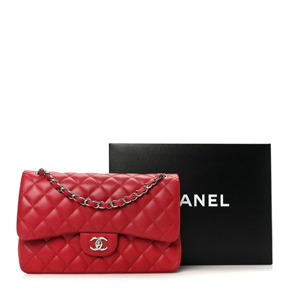 Chanel Caviar Quilted Jumbo Double Flap Dark Red 11 of 11