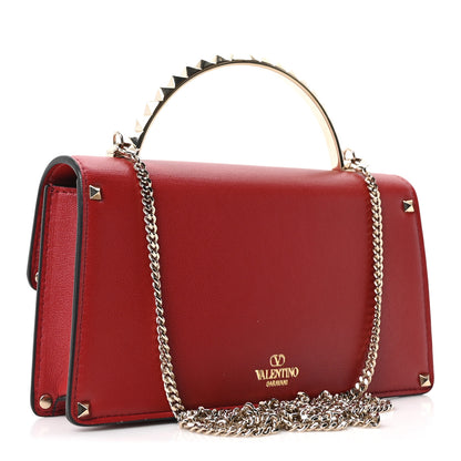 Valentino Garavani Vitello Rockstud Mini Top Handle Bag Red 3 of 9