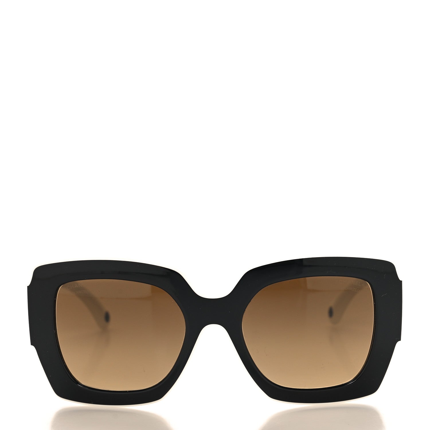 Chanel Acetate Square Sunglasses 6059 Black White 2 of 7