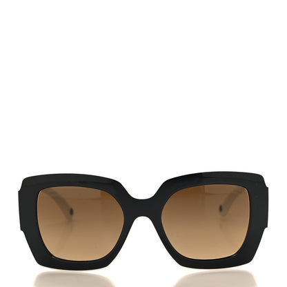 Chanel Acetate Square Sunglasses 6059 Black White 2 of 7
