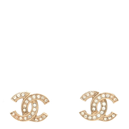 Chanel Crystal CC Earrings Gold 1 of 4